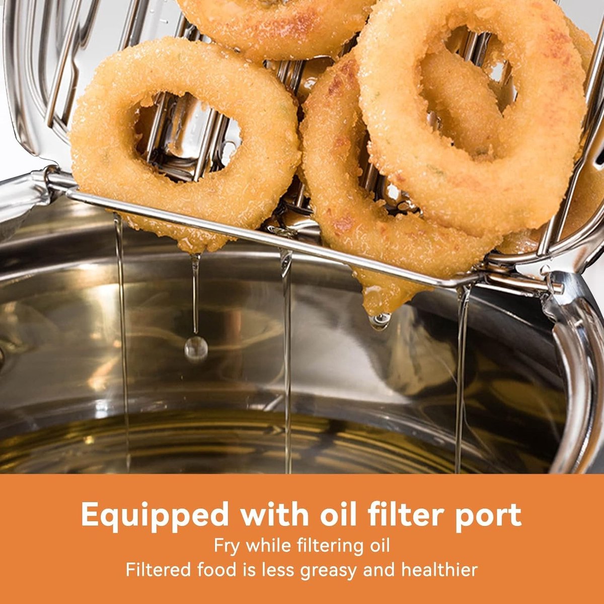 RVS Frituurpan, Japanse stijl Tempura Fryer Pot met frituurthermometer en deksels (S)