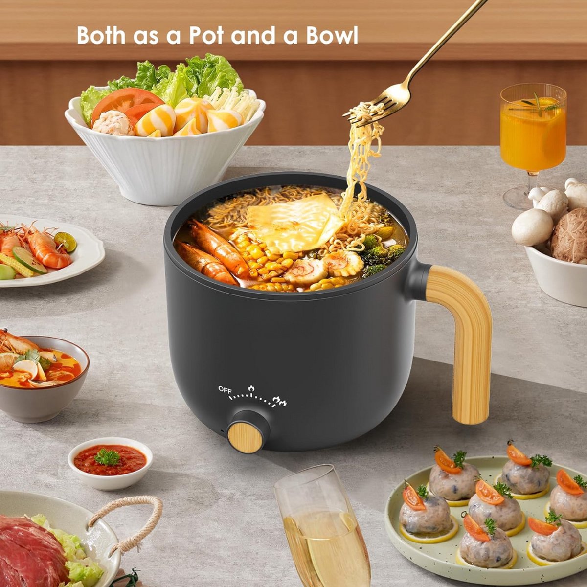 Equivera Hot Pot - Fondueset - Elektrische Fonduepan - Oosterse Fondue - Grill - Meerdere Personen
