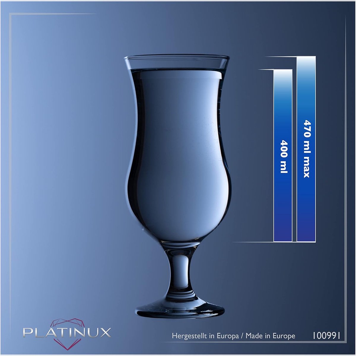 Cocktailglazen 400ml (max. 470ml) gemaakt van glas Set (6-Delig) Longdrinkglazen Partyglazen Milkshake Glas Groot