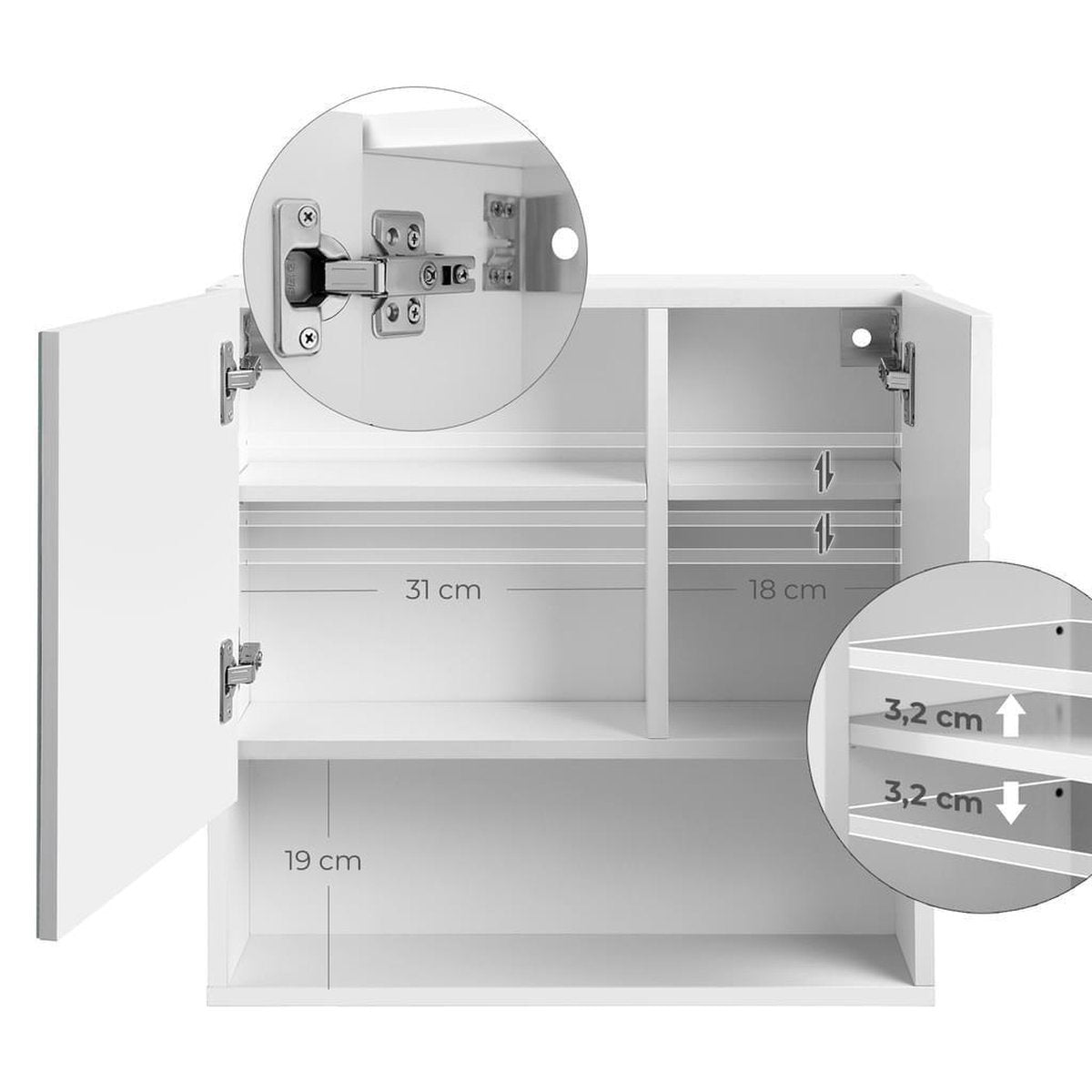 Bathroom Mirror Cabinet – Bathroom Furniture with Mirror and Shelves