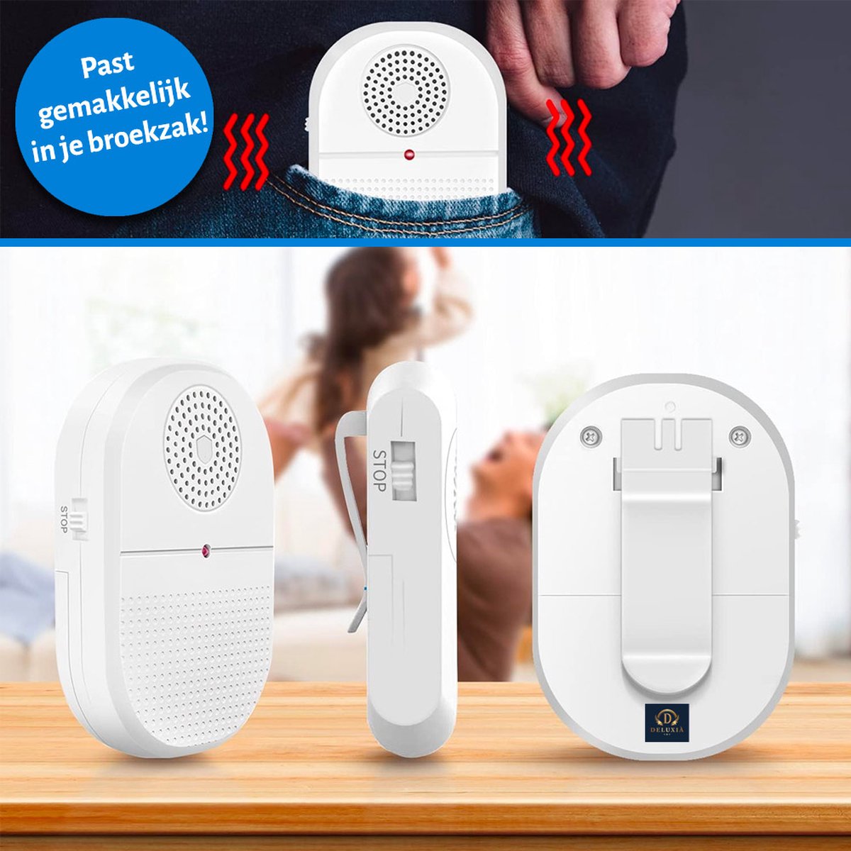 Alarmknop - SOS knop voor Senioren - Draagbaar Model - Senioren Alarm - Personenalarmering - Paniekknop - Persoonlijke Alarmen - Alarmknop Voor Ouderen en Hulpbehoevenden - Noodknop - Noodoproepknop