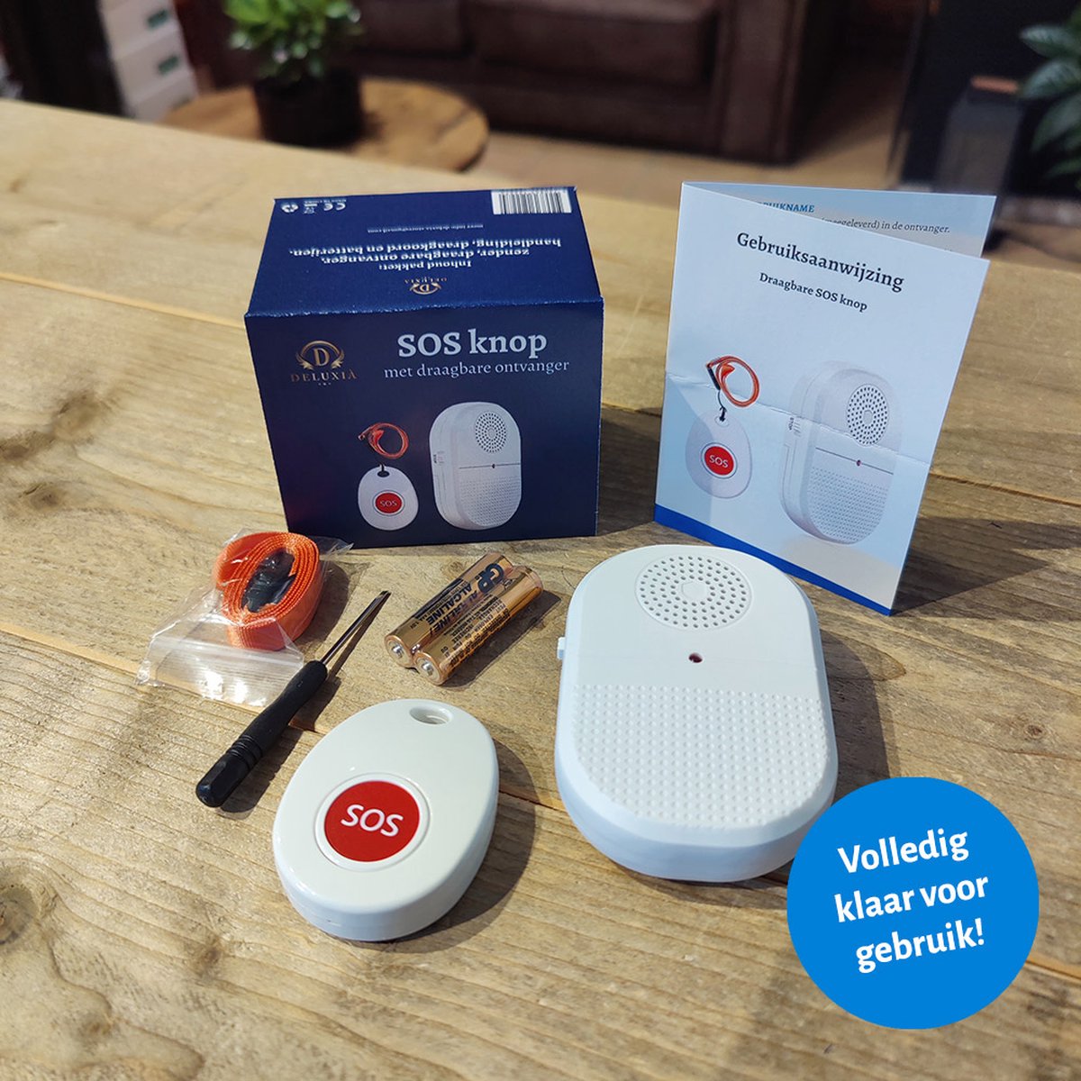 Alarmknop - SOS knop voor Senioren - Draagbaar Model - Senioren Alarm - Personenalarmering - Paniekknop - Persoonlijke Alarmen - Alarmknop Voor Ouderen en Hulpbehoevenden - Noodknop - Noodoproepknop