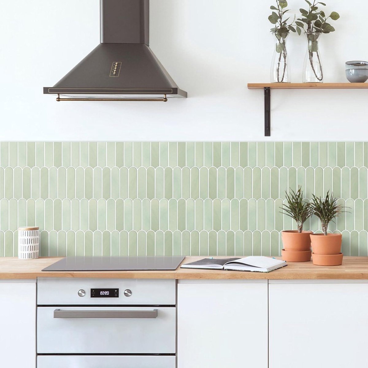 Self-adhesive 3D tile stickers - Peel and stick - Wall tiles 30 x 30 cm - Tile stickers for kitchen - Bedroom - Accent wall decoration - 10 pieces. Self-adhesive tiles