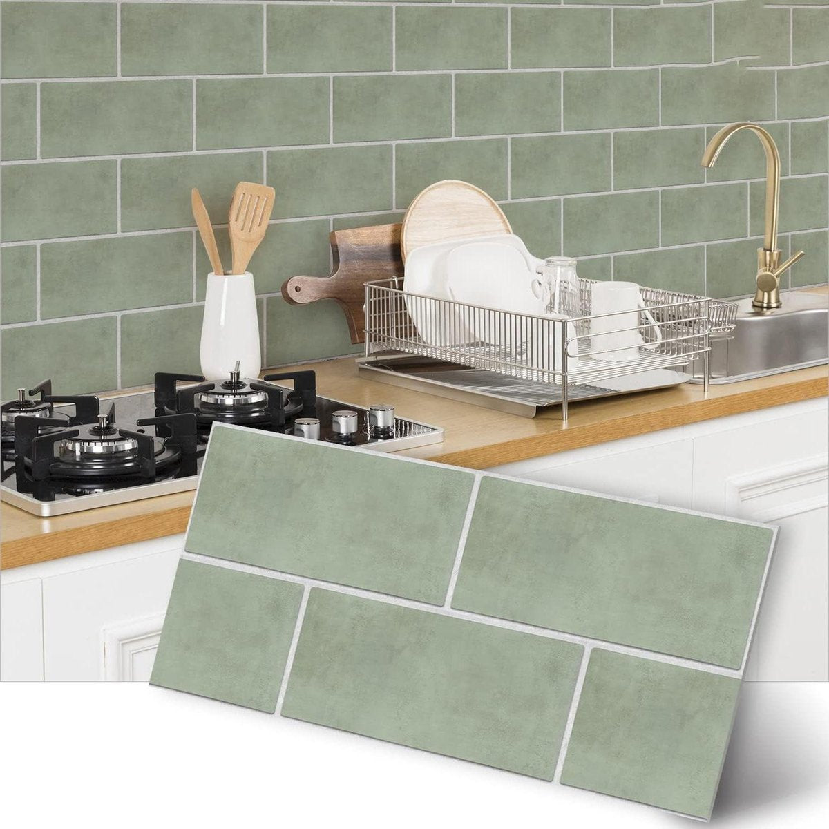Waterdichte antislip vloer- en muurstickers voor keuken en badkamer met zelfklevende achterkant - PVC wanddecoratie met afpelbare en opplakbare stickers