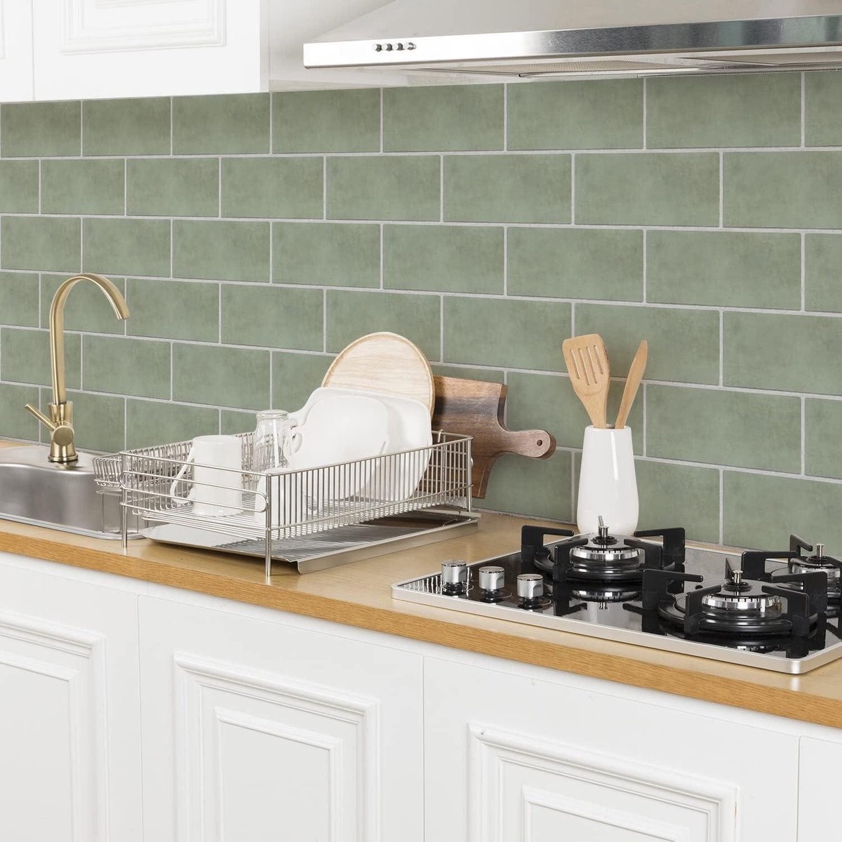 Waterdichte antislip vloer- en muurstickers voor keuken en badkamer met zelfklevende achterkant - PVC wanddecoratie met afpelbare en opplakbare stickers
