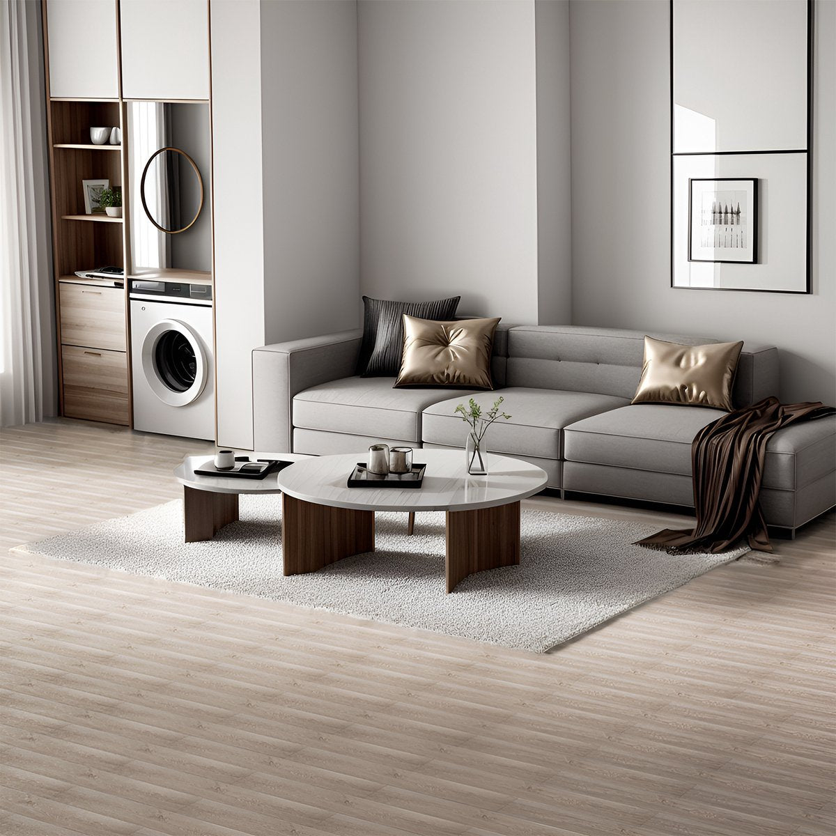 PVC self-adhesive laminate - 42 pieces - 5.85 m² - PVC flooring - PVC floors - vinyl flooring - vinyl floors - Natural - 91.5 x 15.2 cm x 1.5 mm - thickness 1.5 mm - White oak