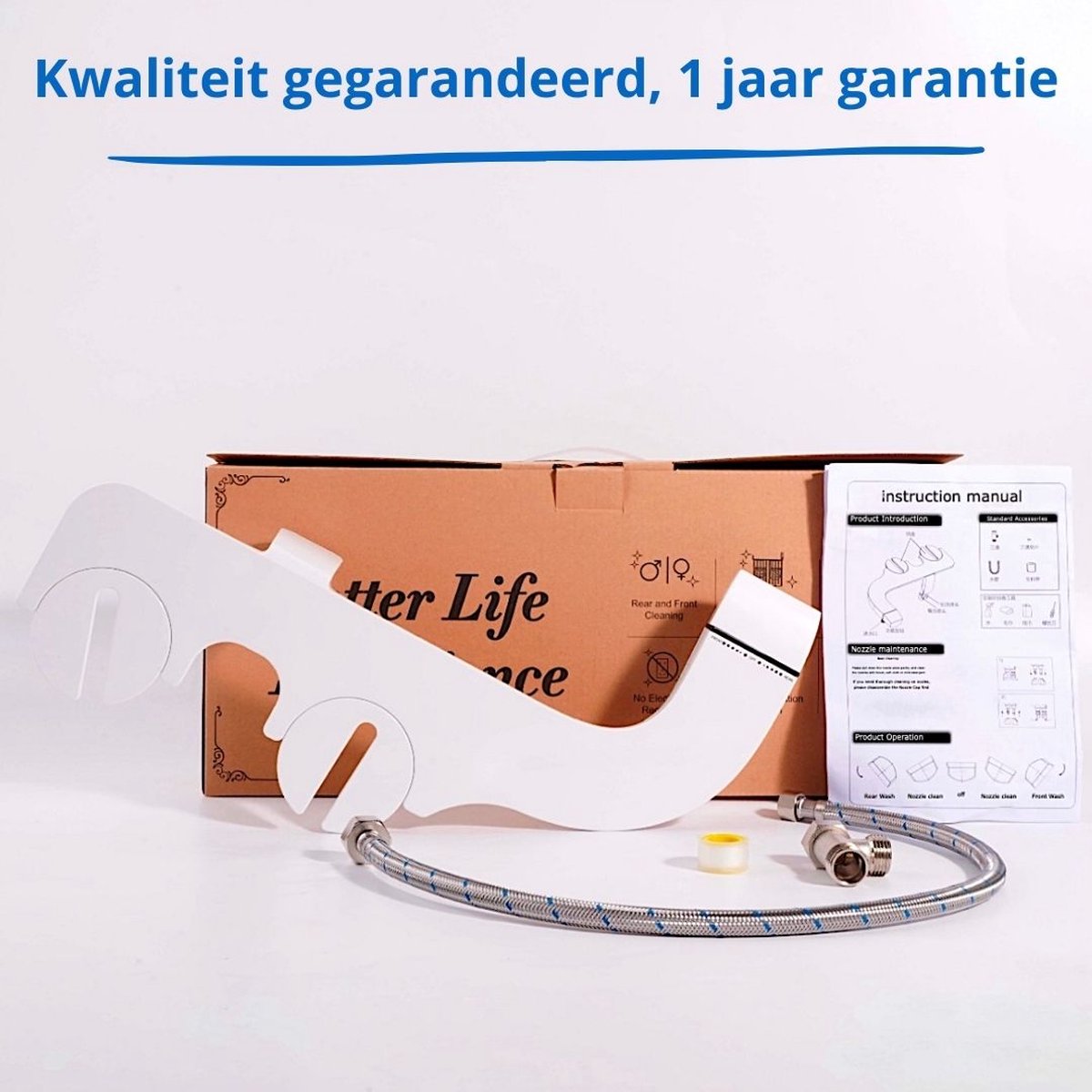 Bidet - 1 jaar garantie - Bidet handdouche - Duurzaam - Goedkope oplossing - Bidet wit - Dubbele sproeikoppen - Toiletpapier - Bidetsproeier - Bidet toilet - Bidets