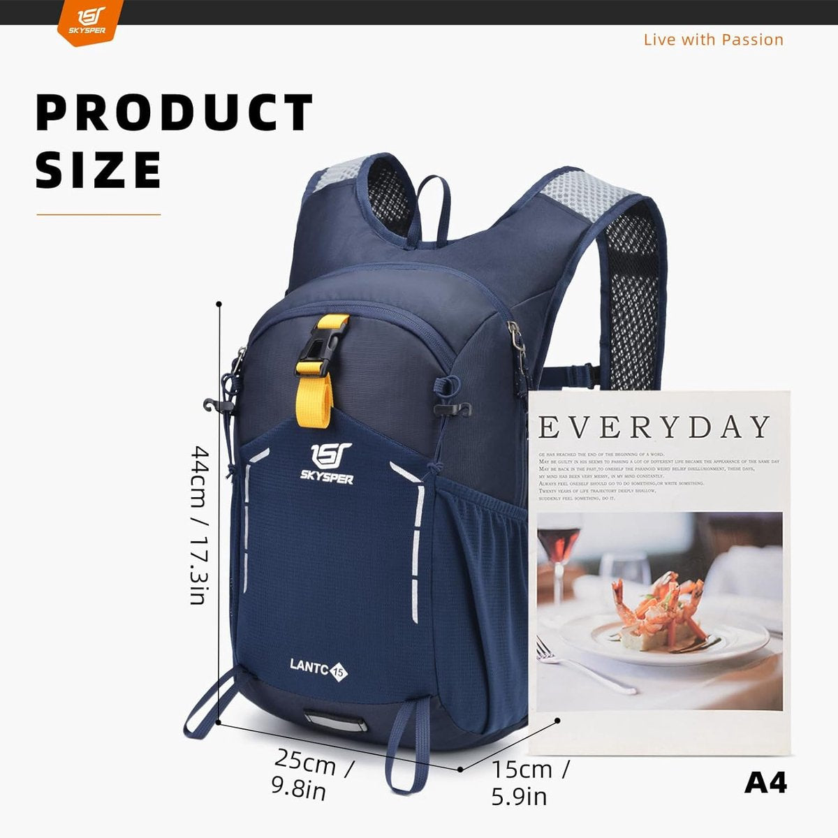 Hiking backpack, 15 litres, small daypack, trekking backpack, travel, daypack, hiking, backpack for men and women