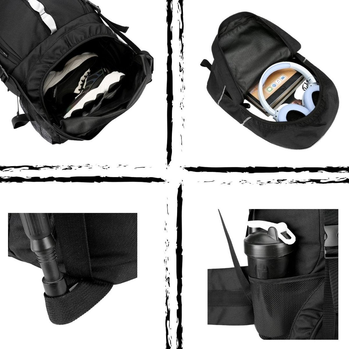Mauritania® – 2-in-1 Wandelrugzak – 70L tot 100L – Kamperen – Nylon – Outdoor Wandelrugzak – Ingebouwde Regenhoes – Reflecterend – Grote XL – Rugzak Organizer