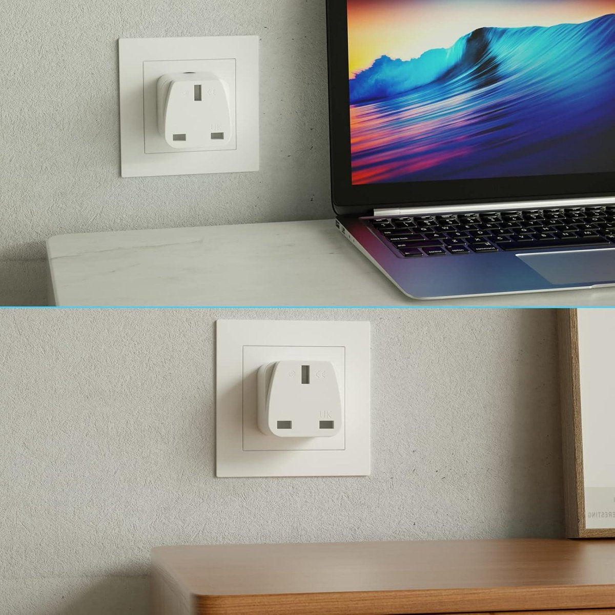 3-pack reisadapter - Engeland naar EU-stekker - 10/16 A 250 V UK-adapter - Frankrijk Nederland Polen Zweden - wit