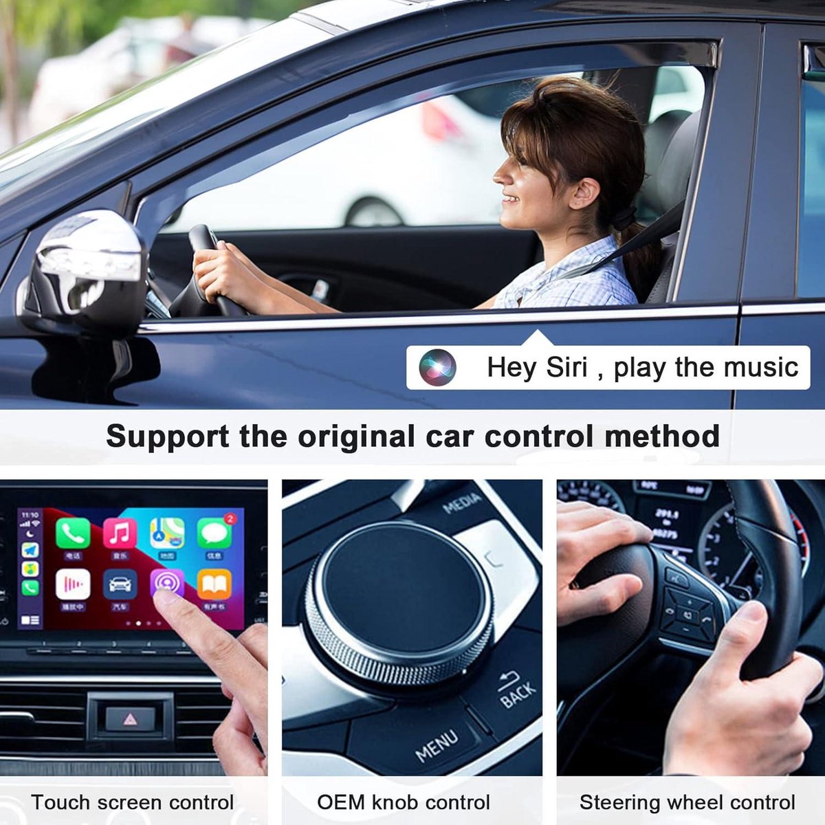 Wireless CarPlay Adapter voor iPhone - 5GHz wifi - automatisch verbinden - iOS 10+ - auto's vanaf 2017 (CarPlay 1)