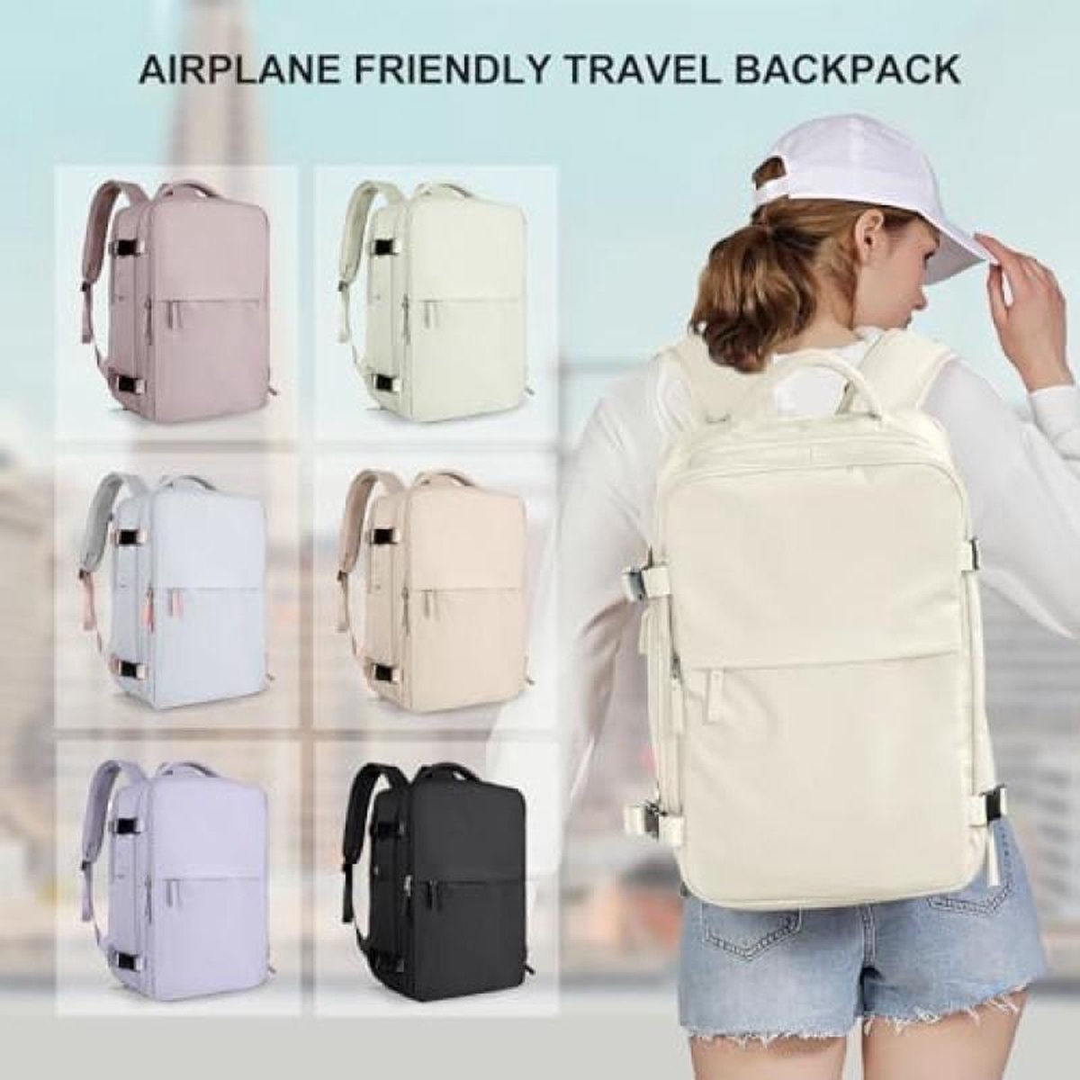 Handbagage 40x20x25 Handbagage Tas onder de stoel Easyjet 45x36x20 Handbagage Dames Laptop Rugzak met USB-uitgang Wandelrugzak Waterdicht Heren