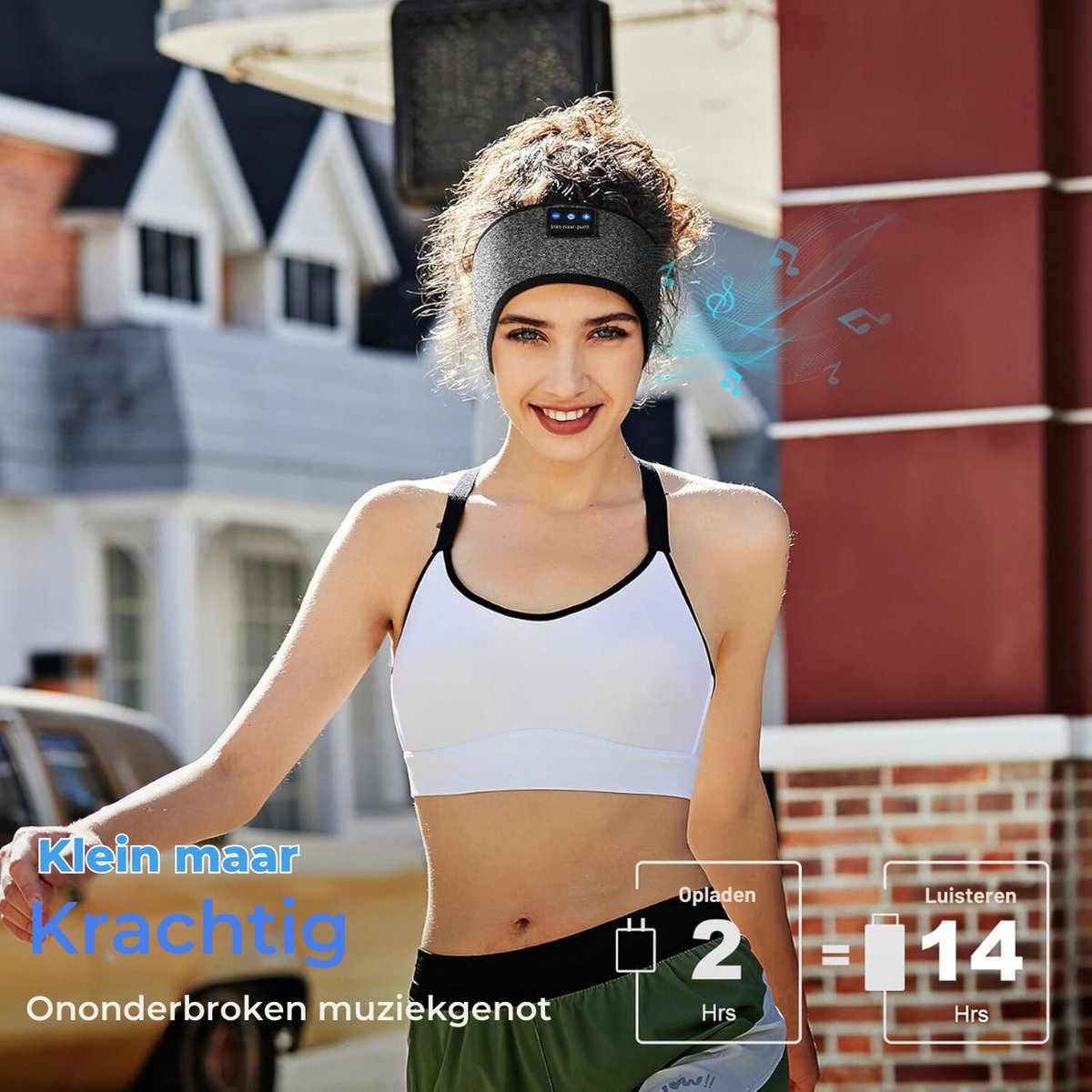 Slaapmasker Bluetooth - Slaap Koptelefoon - Sleepphones - Draadloos - Stretch - Geschikt Voor Hardlopen - Grijs