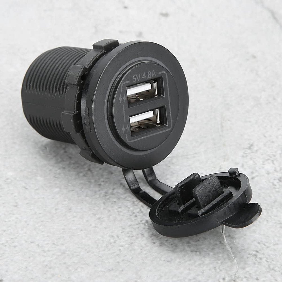 USB-gevoede Auto Lader 48A 5V met ABS 60cm 12/24V voor Auto Boot ATV - Snelle Oplaadmogelijkheid