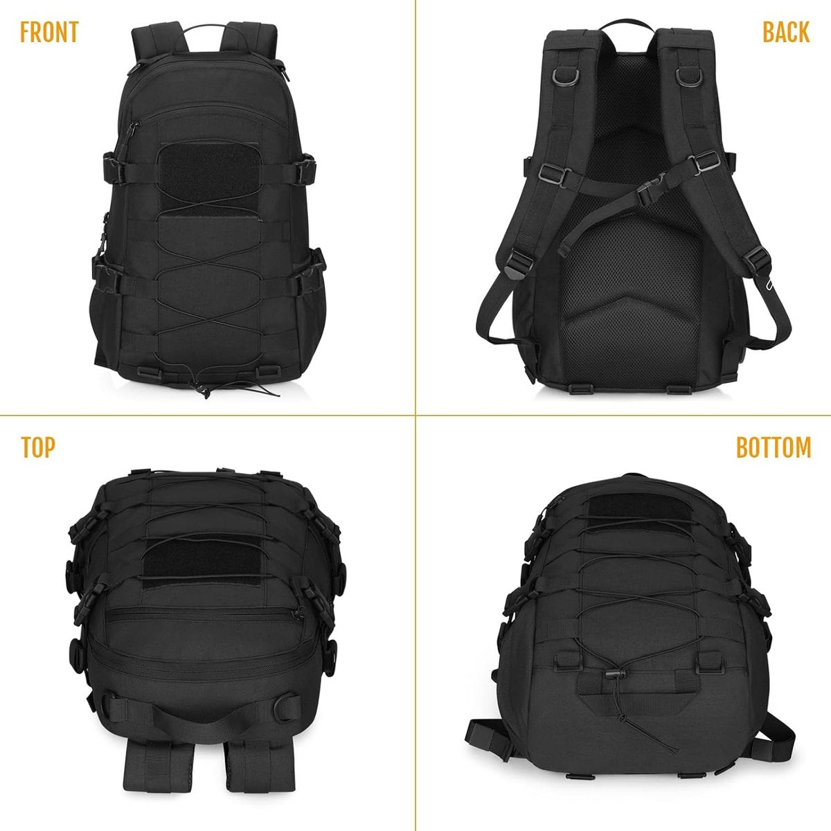 Tactische Rugzak, 25 liter, 1000D nylon, tactische dagrugzak, leger, wandelrugzak, Molle gevechtsrugzak, waterafstotend, voor heren en dames, universiteit, reizen, sport, outdoor, klimmen,