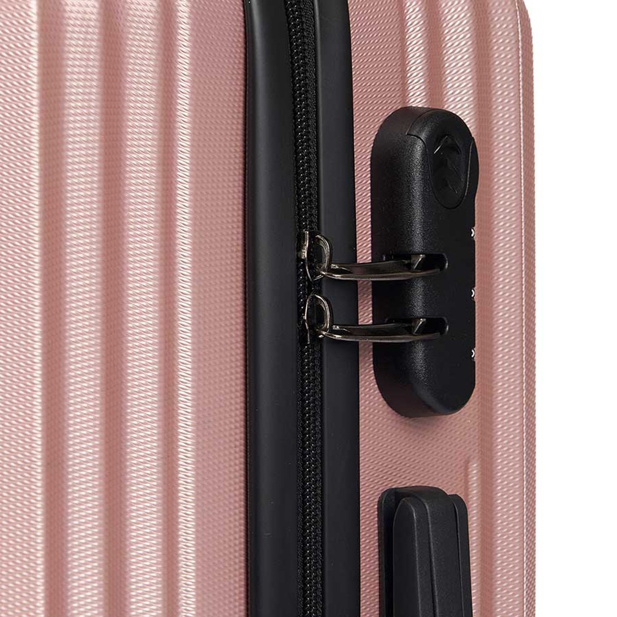 Cabine handbagage reistrolley koffer Alcatraz - zwenkwielen - 57 x 38 x 23 cm - 48 liter - roze - cijferslot - dubbel handvat