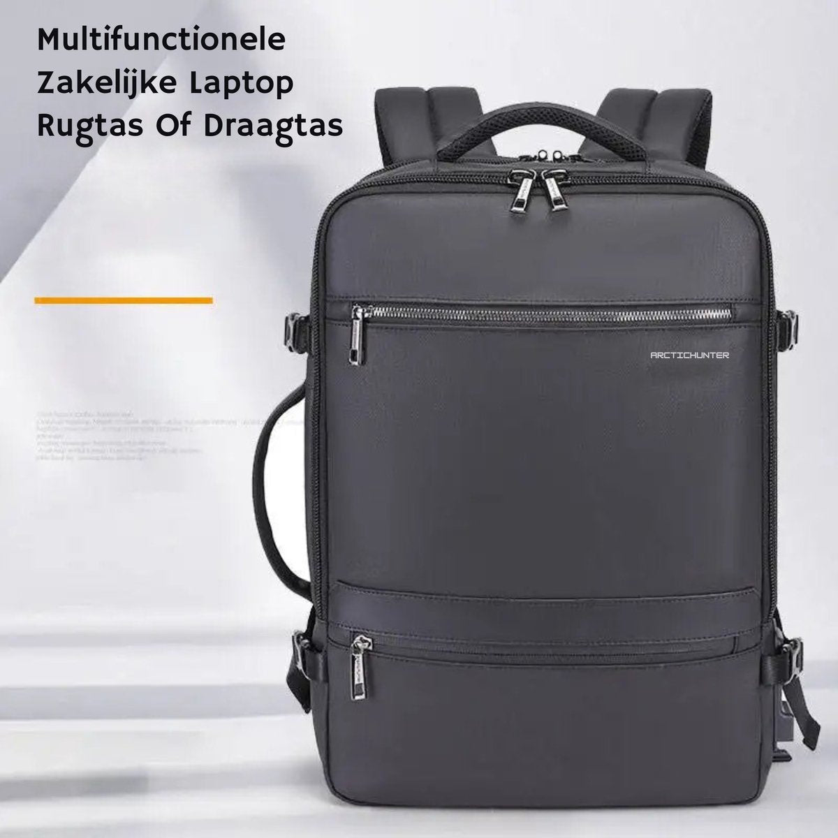 Arctic Hunter Rugzak - Laptoptas - Motortas - USB-aansluiting - Waterafstotend materiaal - Zwart - 32L