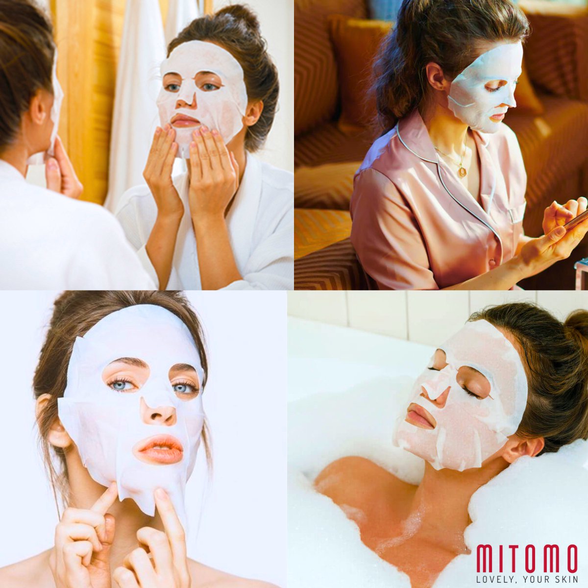 Mitomo Q10 & Lithospermum Masker - Gezichtsmaskers Verzorging - Gezichtmasker - 12 x 25g - Gezichtsmaskers & -Strips - Gezicht Masker - Sheet Mask - Skincare Producten - Skin Care - Gezichtsverzorging