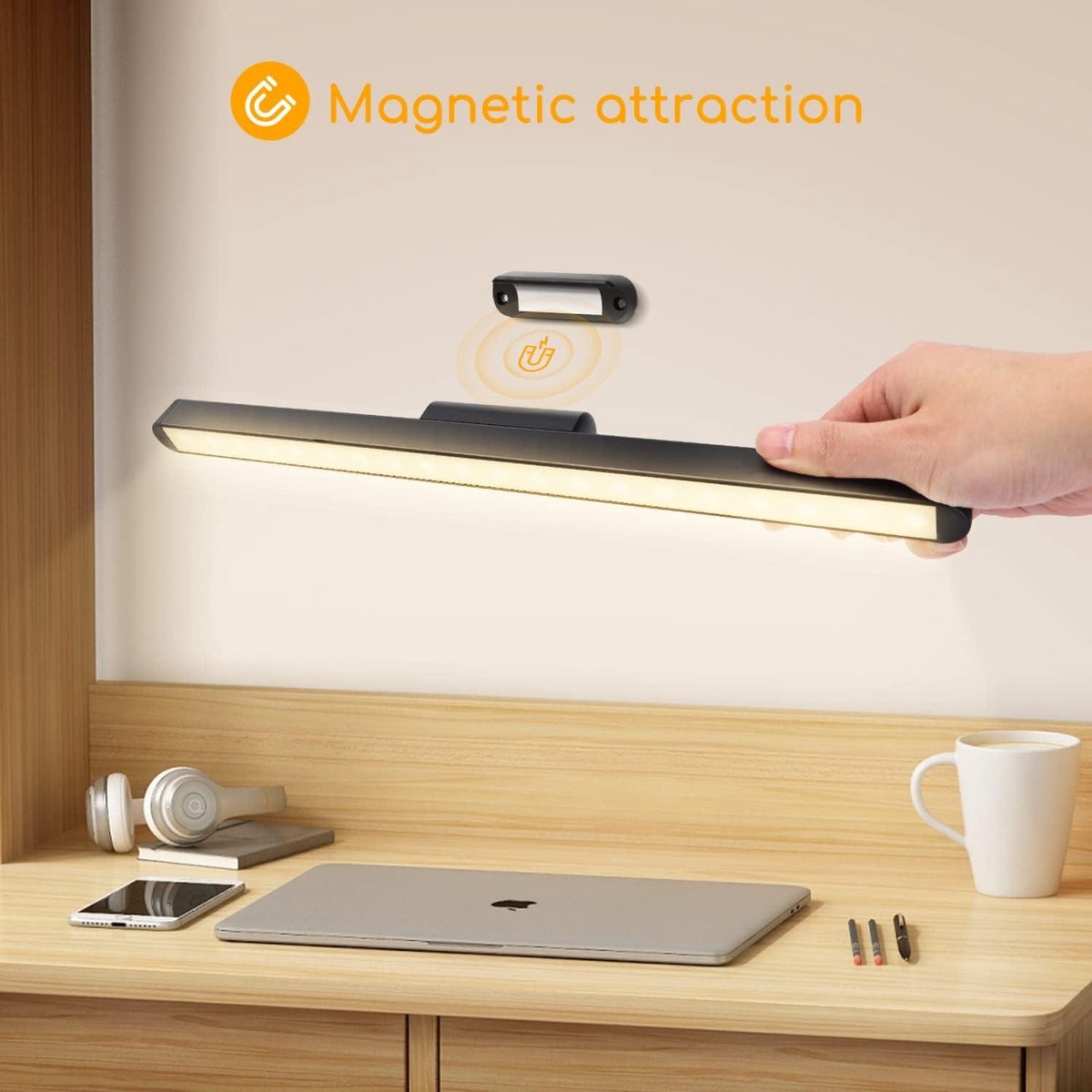 Make-up Spiegel Dimbare Touch LED Spiegellamp Badkamer - LED Kast Verlichting - Oplaadbare Batterij en Magneet Bevestiging - voor Lezen Kast - Make-up Spiegel Nachtkastje - Studie Licht