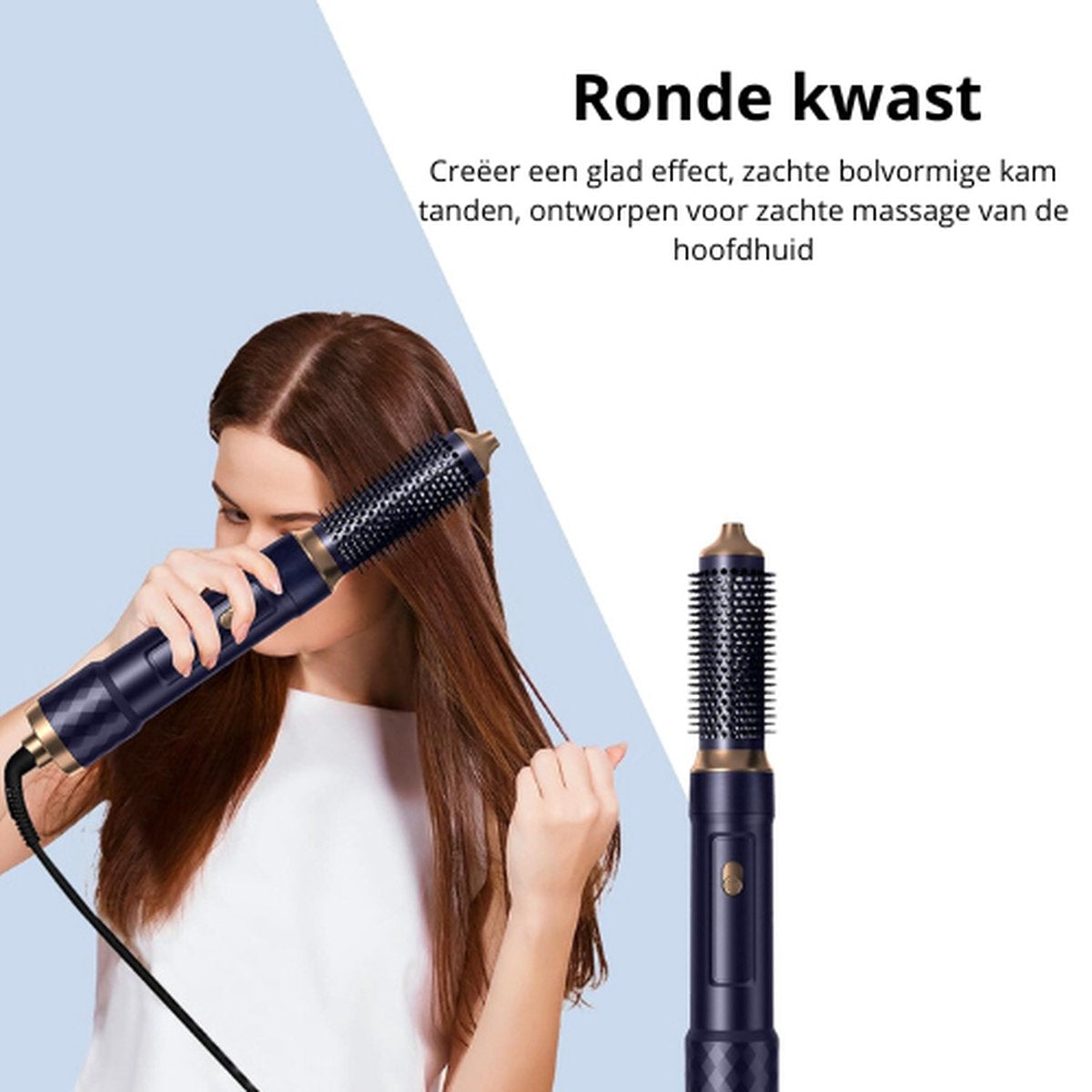 Hot Air Brush Set - 6in1 Air Styler - Hair Dryer with Brush - Blow Dryer Brush - Curling Brush - Straightening Brush - Thermal Brush - Hair Dryer