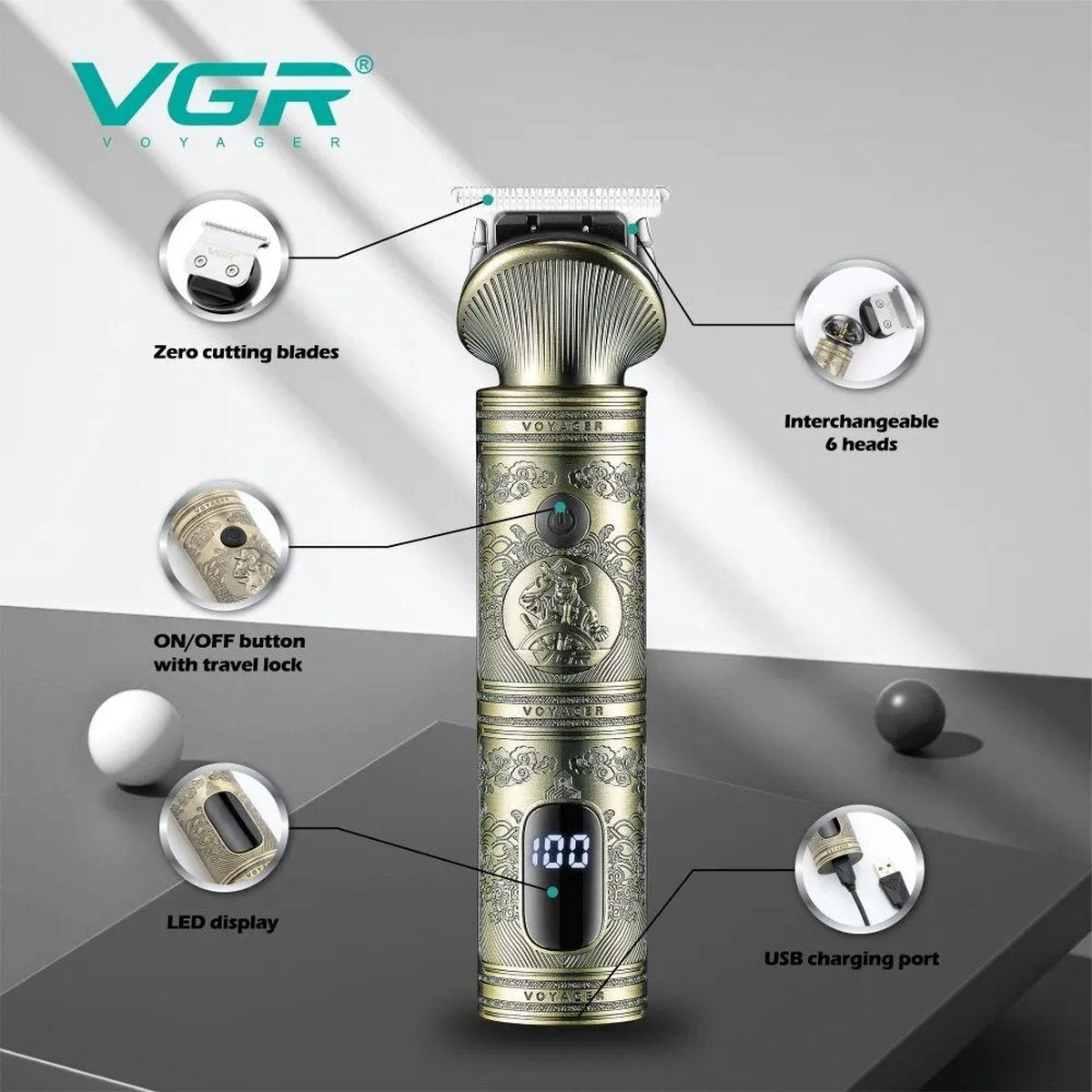 Bolmans - Tondeuse - Haartrimmer - Trimmer - Tondeuse Mannen - 6 in 1 - Tondeuse Hoofdhaar - Tondeuse Hond - Scheerapparaat - Met Display - USB C