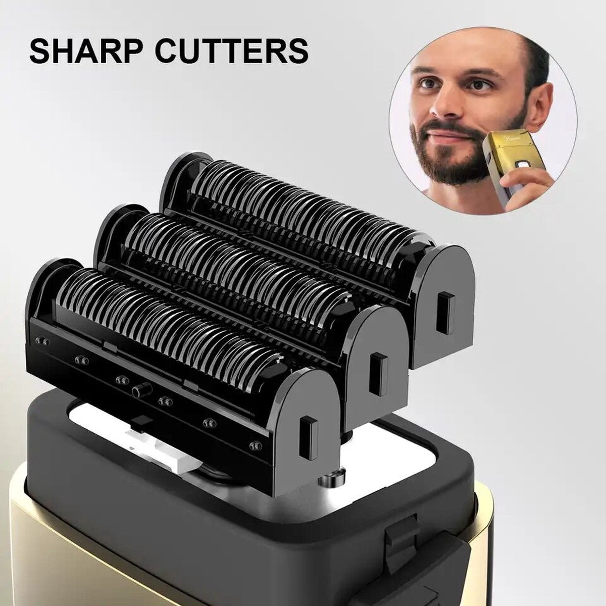 Electric shaver full metal powerful foil electric shaver hair durable triple head shaving machine for men beard electric razor barber