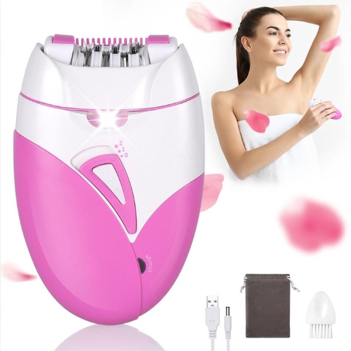 Gezichtsepilator - Draadloos - Elektrisch - Gezichtsscheerapparaat Dames - Met Led-Licht - Gladde Mini-Epilator - Voor Arm/been - Zacht Gezichtshaarverwijderingsapparaat