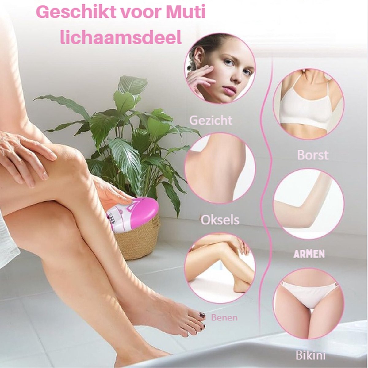 Gezichtsepilator - Draadloos - Elektrisch - Gezichtsscheerapparaat Dames - Met Led-Licht - Gladde Mini-Epilator - Voor Arm/been - Zacht Gezichtshaarverwijderingsapparaat