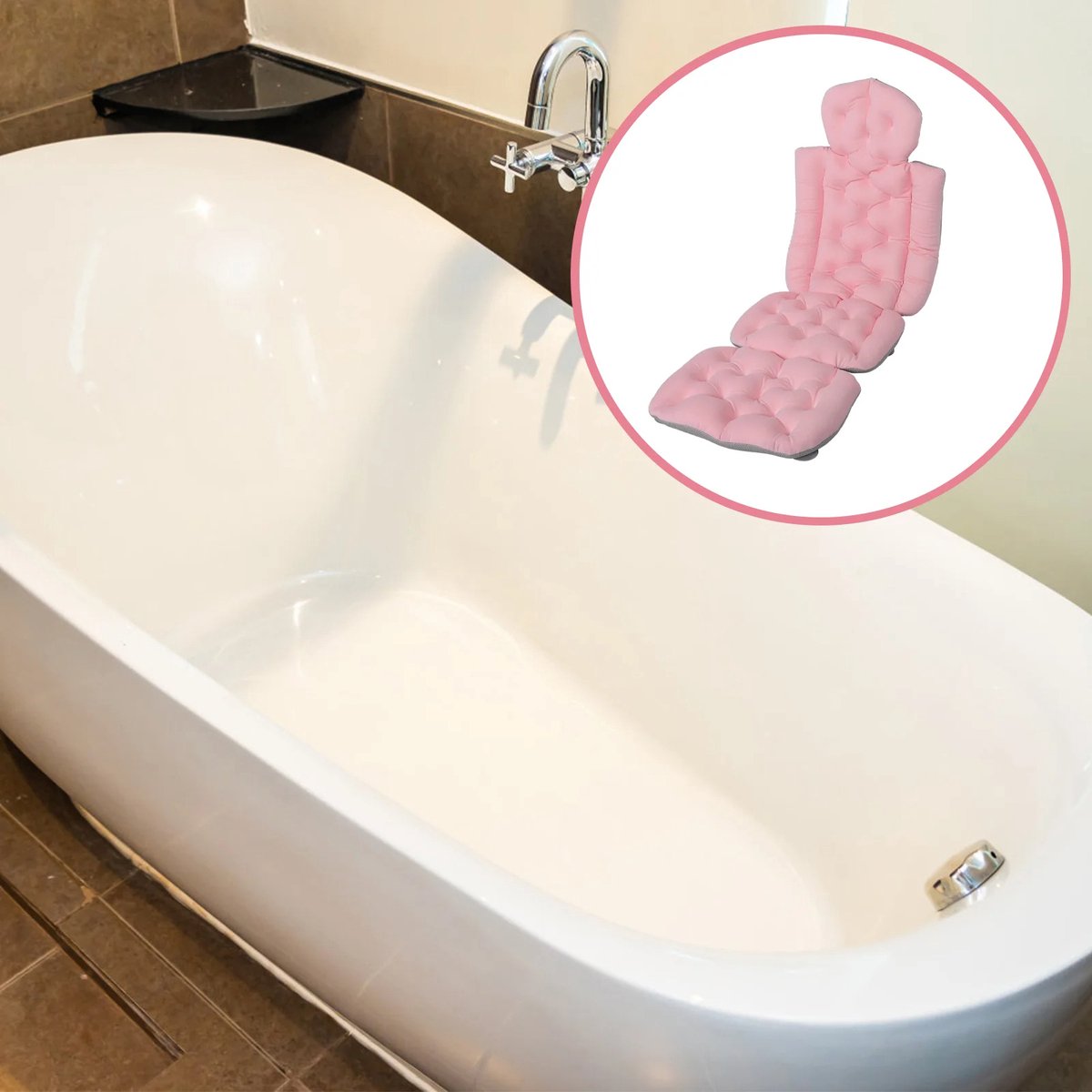Luxe Badkussen - Roze - Antislip Spa Hoofdsteun Kussen Rugondersteuning - Baden - Waterdicht Babykussen - Biomateriaal