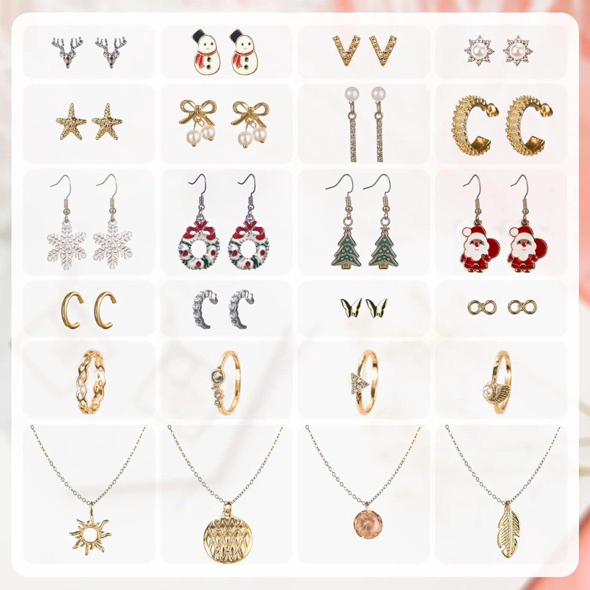 Adventskalender 2023 - voor vrouwen - diverse sieraden - ketting - ringen