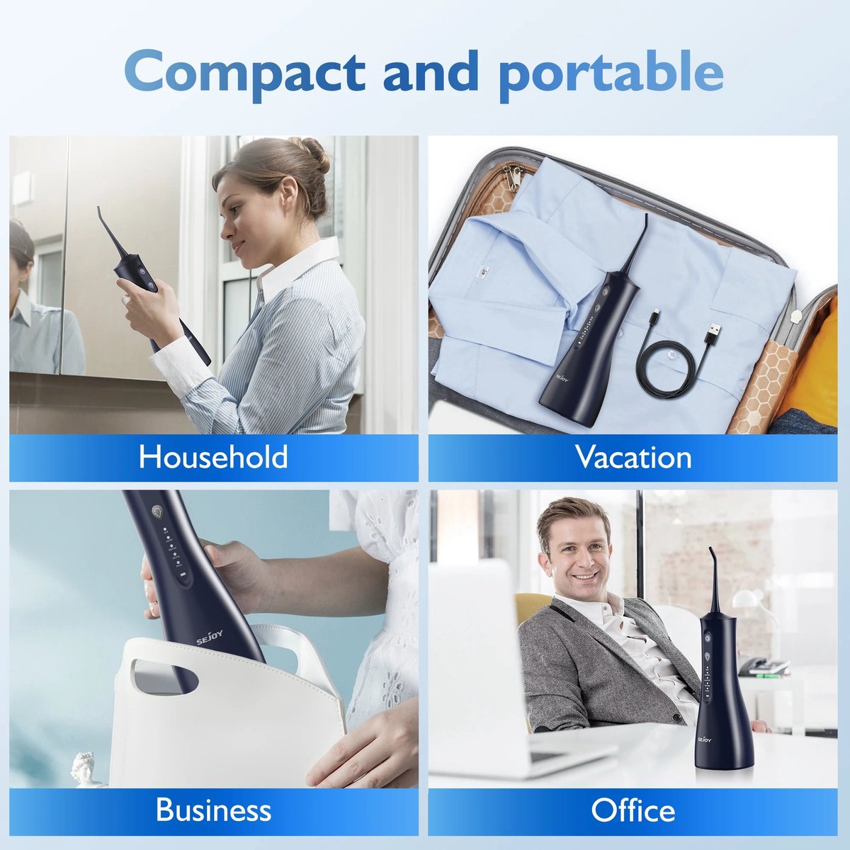 Eszenzics™ Waterflosser Pro7 - Waterpik - Geavanceerde Monddouche - Flosapparaat - 360° roterend - 5 standen - Oplaadbaar - 30 Dagen gebruik - Waterdicht IPX7