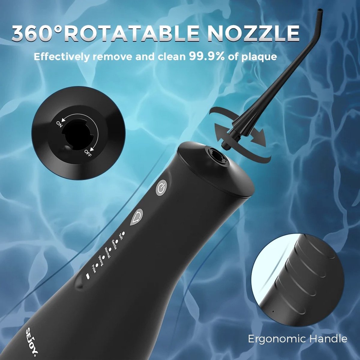 Eszenzics™ Waterflosser Pro7 - Waterpik - Geavanceerde Monddouche - Flosapparaat - 360° roterend - 5 standen - Oplaadbaar - 30 Dagen gebruik - Waterdicht IPX7