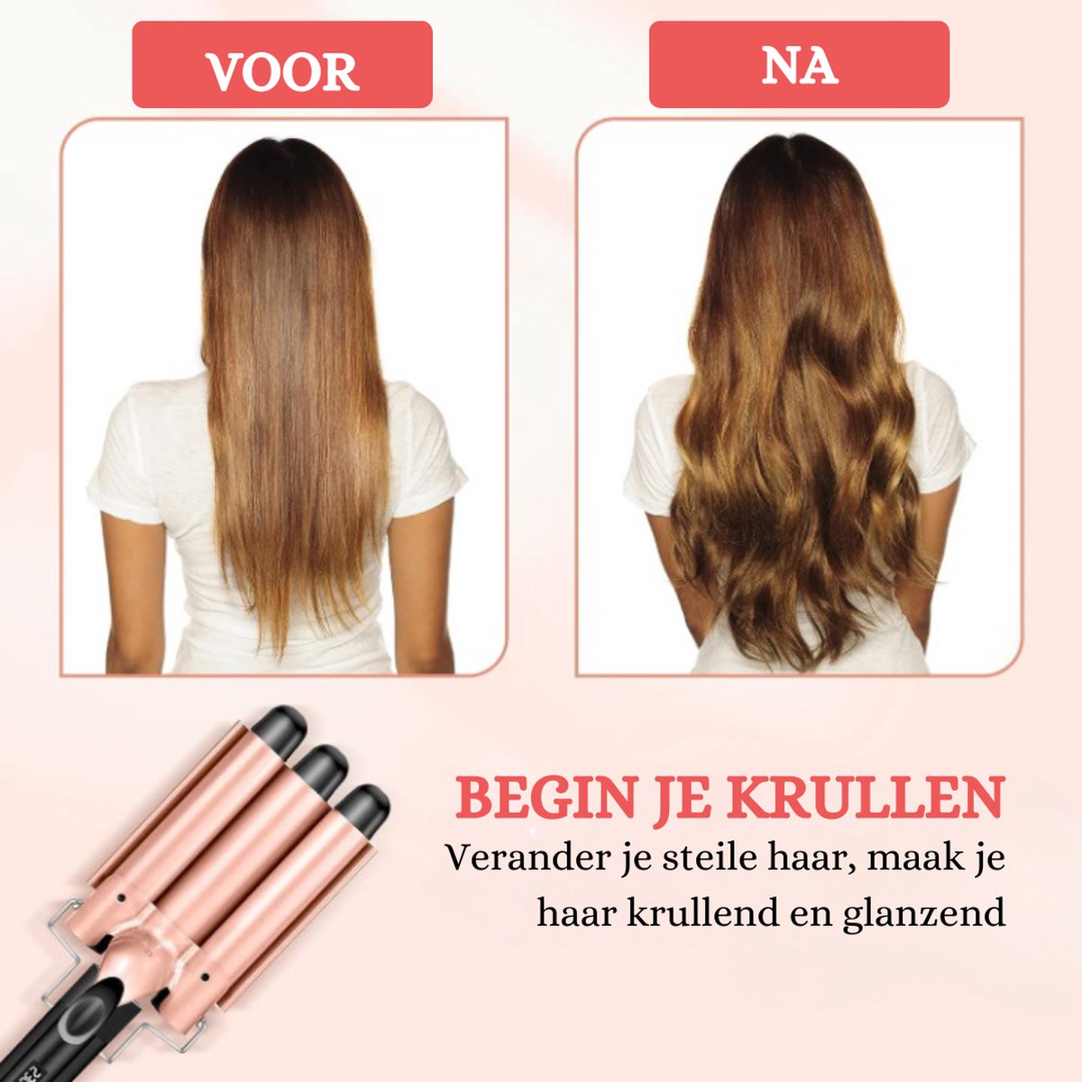 Versatile 5-in-1 Ceramic Curling Iron Set - Interchangeable Attachments, Digital Display, Adjustable Temperature (80-230 °C), Including 2 Hair Clips and Comb