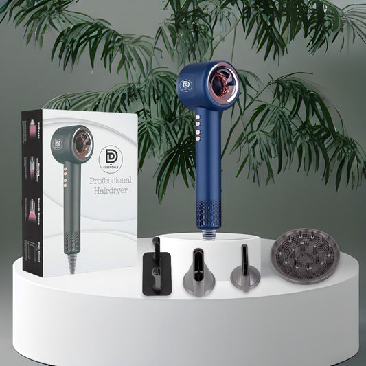 Super haardroger - Föhn met diffuser - Ionische haardroger - Krullen - Blauw