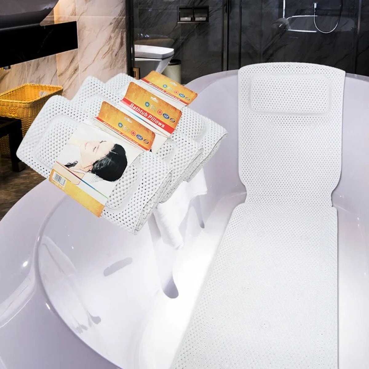 Luxe Badkussen Extra Groot Badkussen Antislip Spa Bad Matras Pad Super Dik Ademend 3D Comfortabel Zachte Lagen
