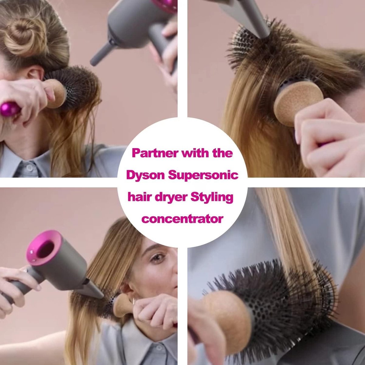35 mm geventileerde tonborstel - werkt met Dyson Supersonic haardroger - steil, golvend, krullend haar - 14 inch haardroger met borstel