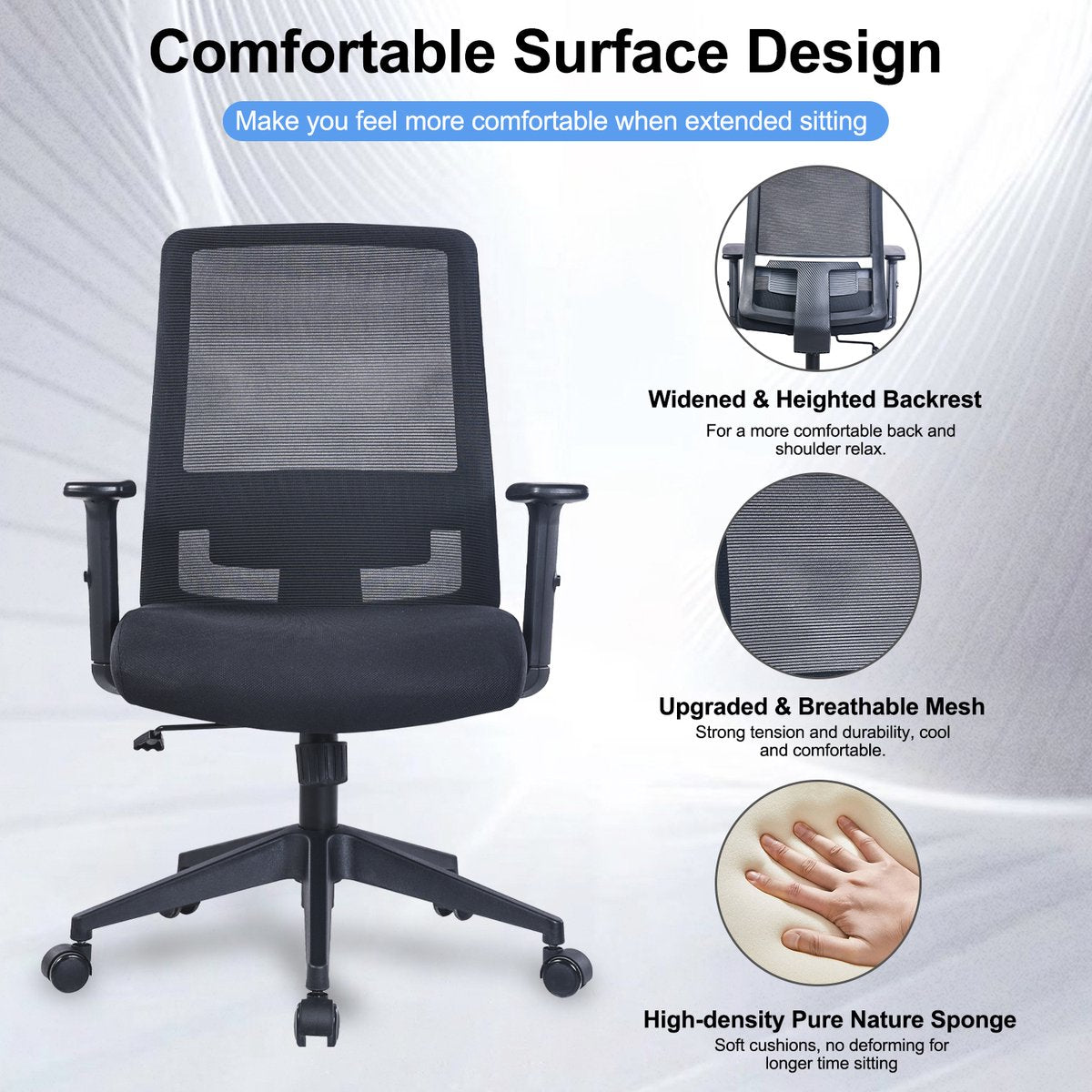 Aiidoits Ergonomische Bureaustoel - Bureaustoelen voor volwassenen - Ergonomische bureaustoel