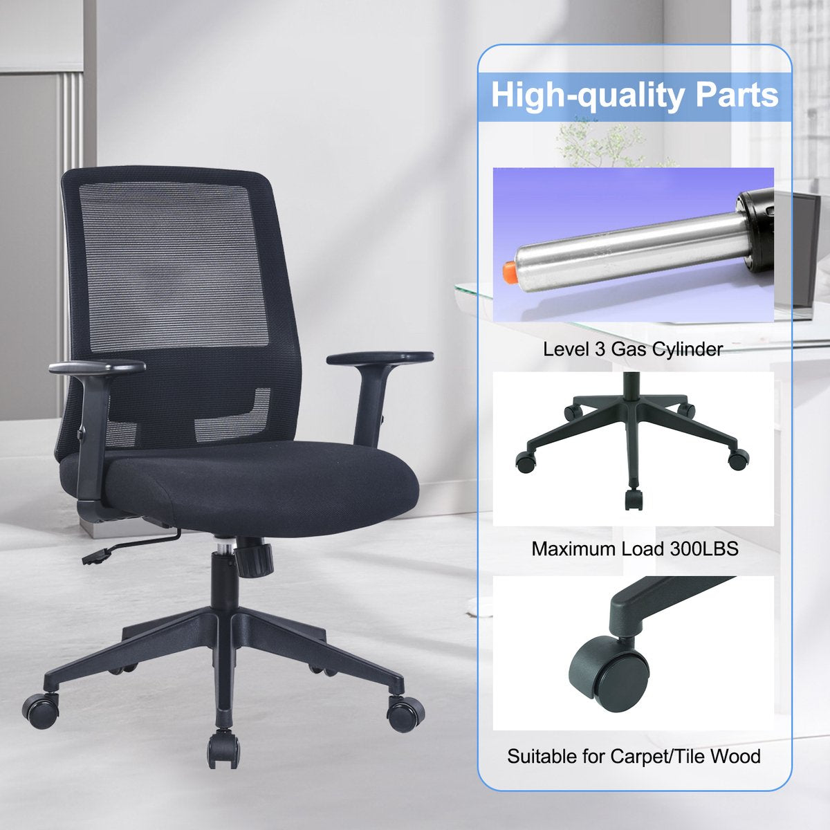 Aiidoits Ergonomische Bureaustoel - Bureaustoelen voor volwassenen - Ergonomische bureaustoel