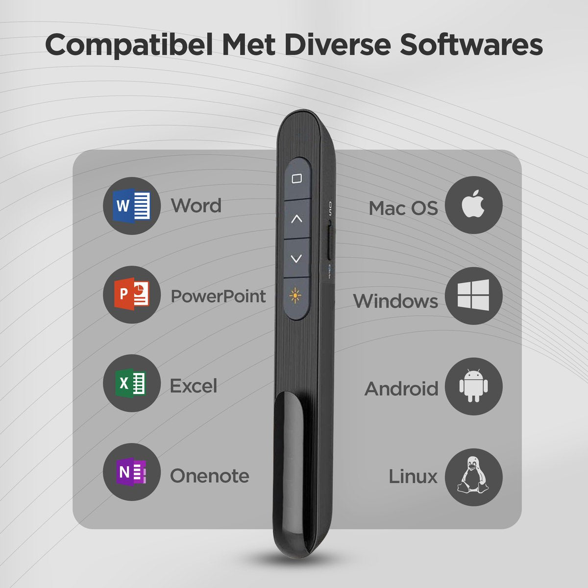 Wireless Presenter - Presentation Clicker - PowerPoint Remote - Draadloze Presenter - Laser Pointer - for Presentation - Wireless - USB - Black - Includes USB C Adapter & Storage Pouch