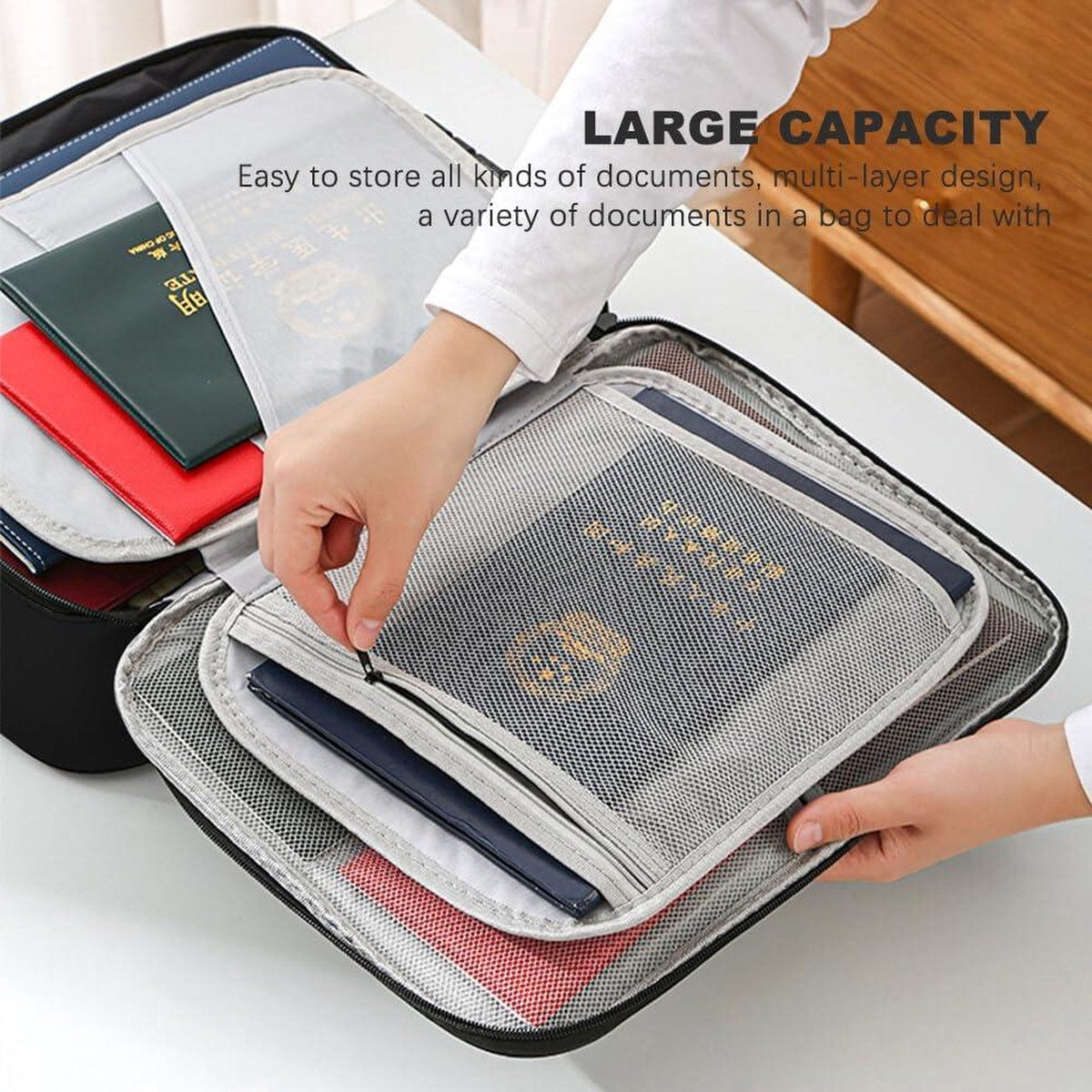 Fireproof box - strong safe - fire-resistant fiberglass - multi-layered - temperature resistant up to 1200 °C - combination lock - passports - travel - documents