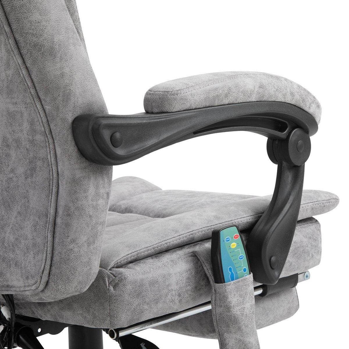Office chair - Massage chair - Ergonomic office chair - Gaming chair - Heating function - Reclining function - Footrest - Grey