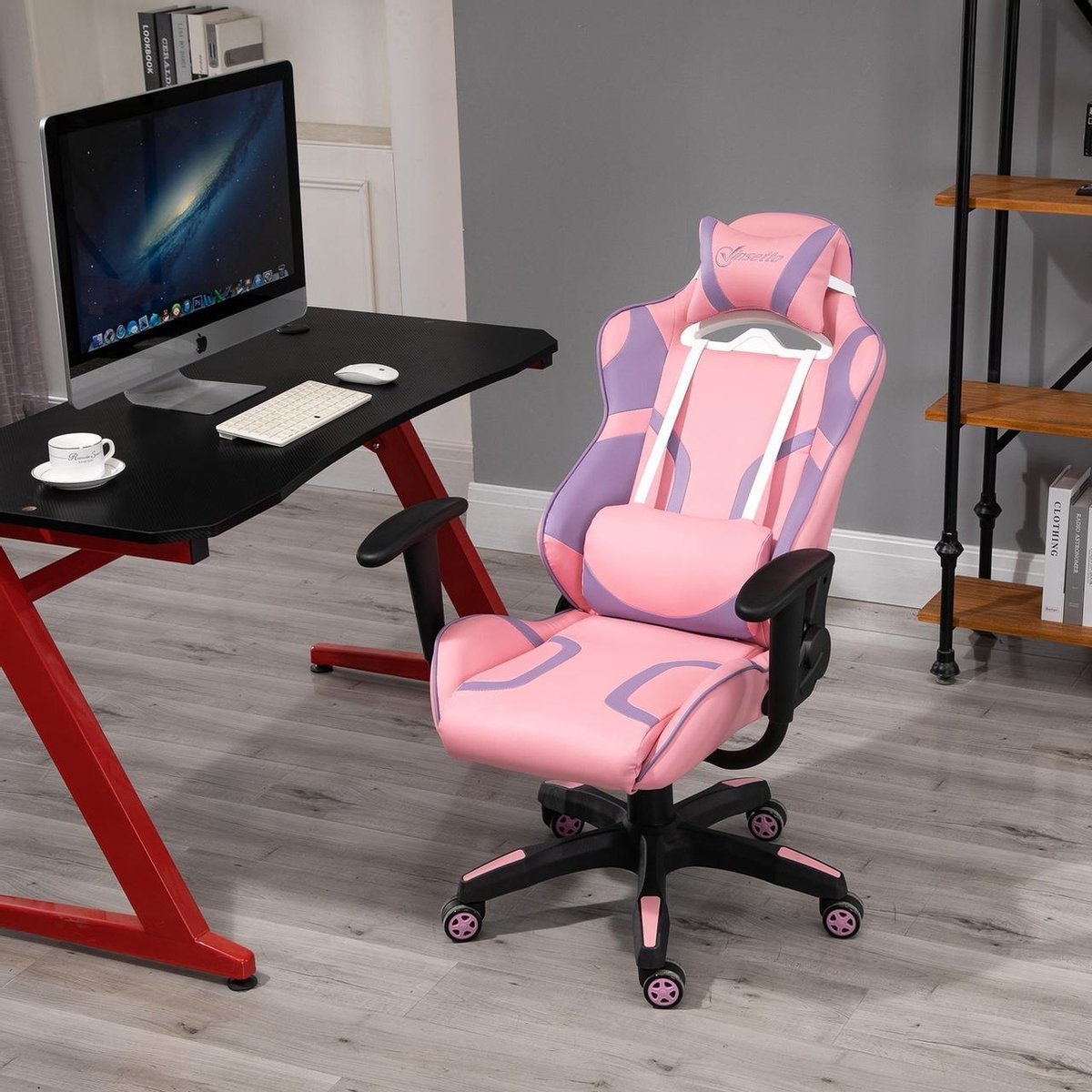 Bureaustoel - Ergonomische bureaustoel - Gamestoel - Gamingstoel - Roze/Paars