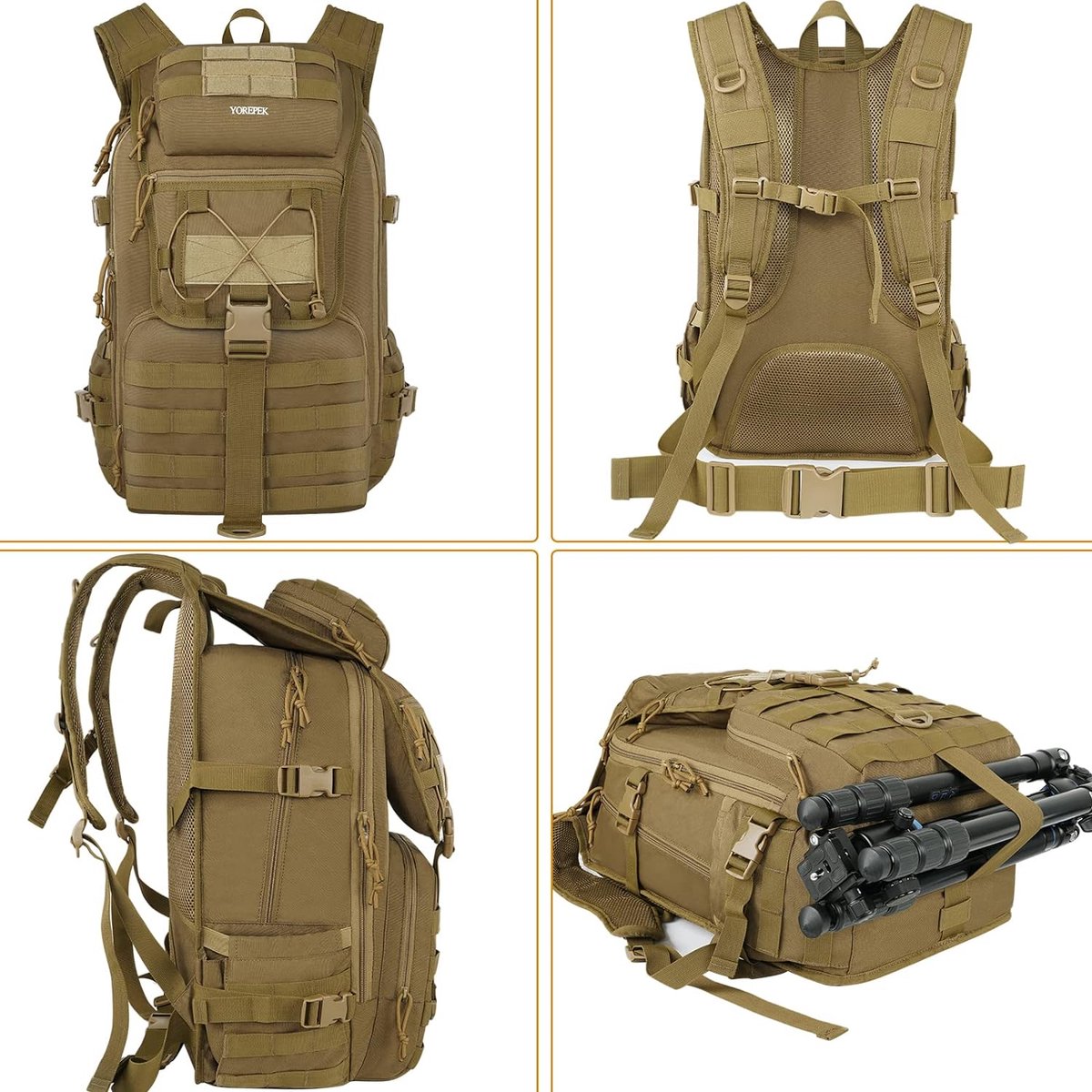 45L Heren Rugzak, Wandelrugzak, Militair, Outdoor, Grote Werktas, Leger Survival Tactische Rugzak Waterdicht Reizen, Tactische Rugzak voor Trekking, Kamperen, Reizen, Jagen