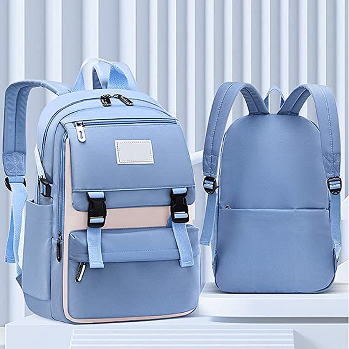 Rugzak - Rugtas - School - Meisjes - Jongens - Tieners - Waterdicht - Boekentas - 25 liter - Blauw