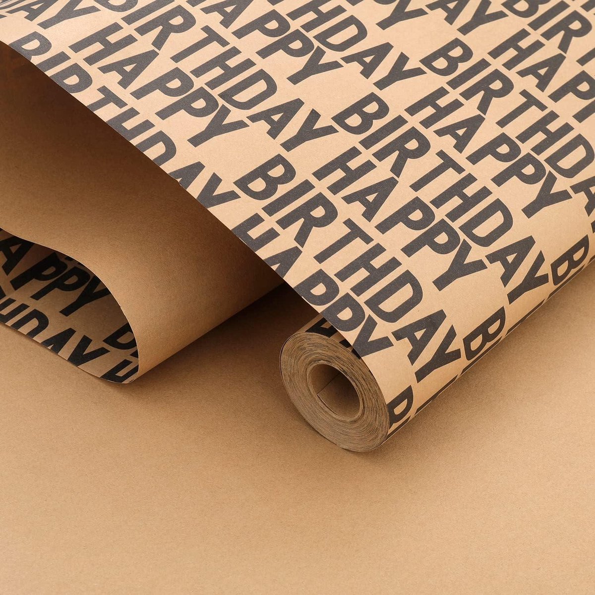 Inpakpapier Verjaardag rol 15 m zwart Happy Birthday recyclebaar kraftpapier cadeaupapier-tape papier touw jongens meisjes mannen vrouwen verjaardagsdecoraties