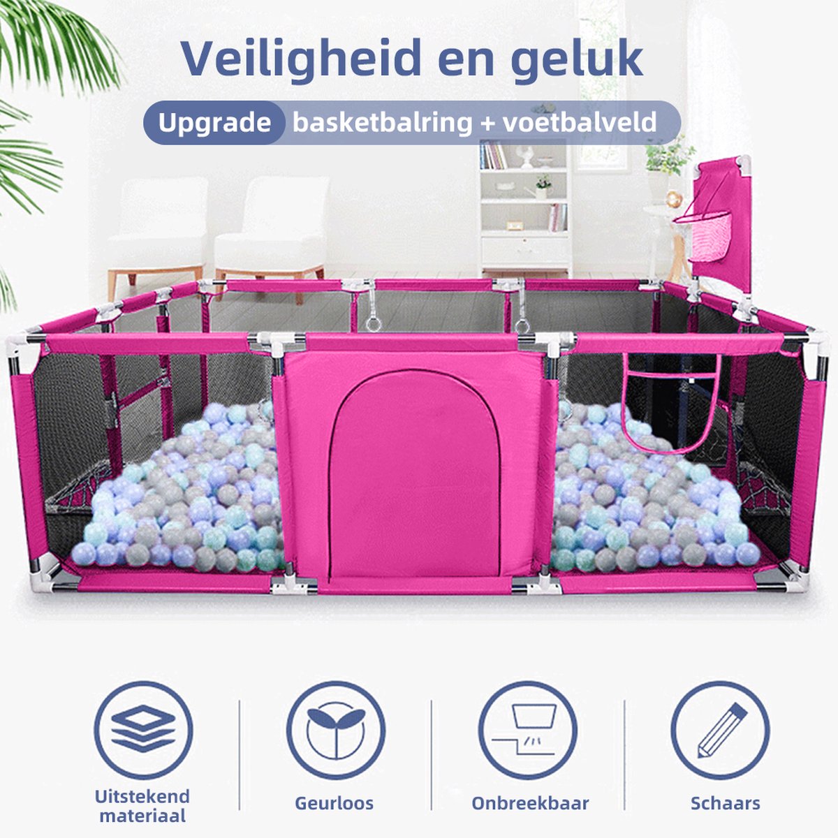 Grondbox - Kinderbox - Baby Speelbox - Speelpen Kruipbox Speedbox -s Roze