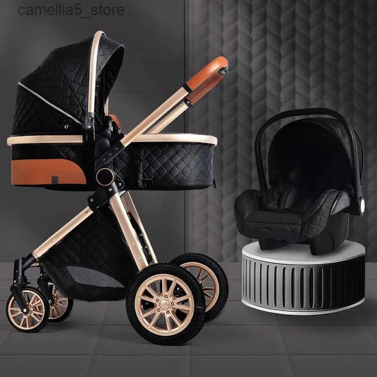 Luxe Multifunctionele 3-in-1 Combi Kinderwagen – Kwalitatieve Buggy – Inklapbare Wandelwagen – Zwart – Incl. Autostoel
