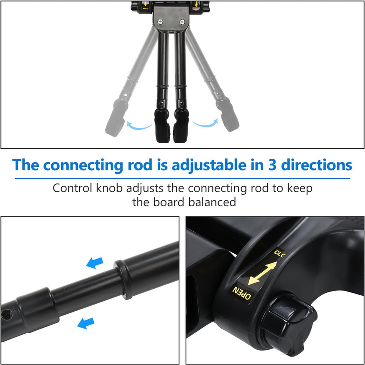 Universal Ride-Along Board - Ride-Along Board with Seat for Stroller or Buggy - Double Sturdy Wheels - Extra Stable - Adjustable - Black