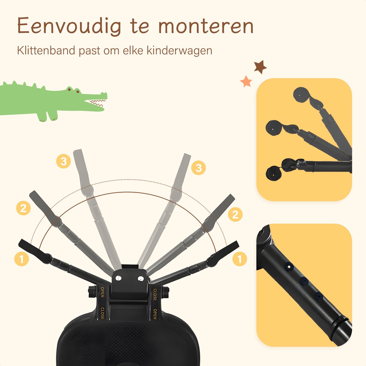 Safari Meerijdplankje Universeel - Tweewieler - Meerijdplankje met Zitje - Meerijd Plankje voor Kinderwagen - Buggy Board