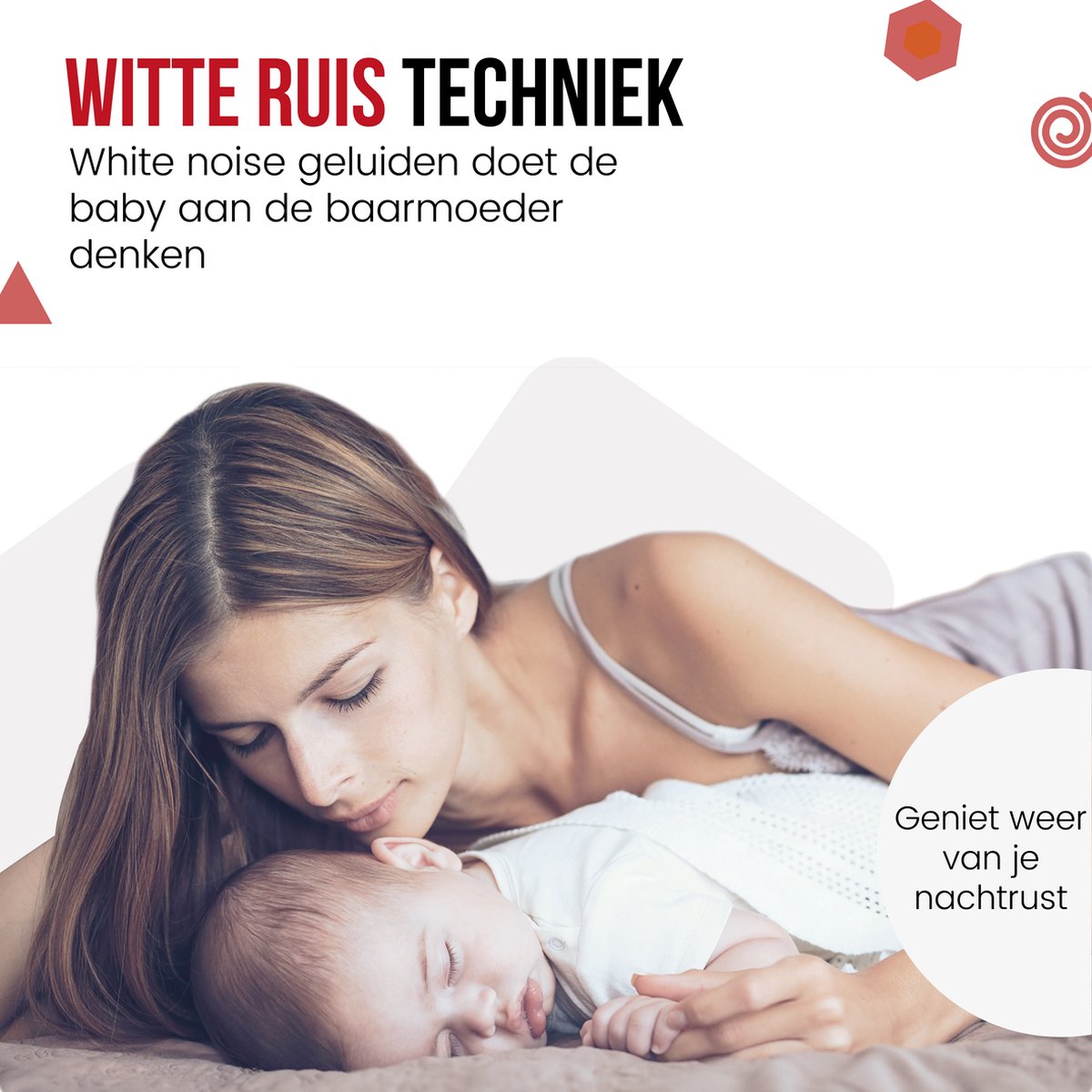 White Noise Machine - Witte Ruis Slaaptrainer voor Baby - Slaaphulp met 8 verschillende kleuren LED verlichting en 29 rustgevende geluiden